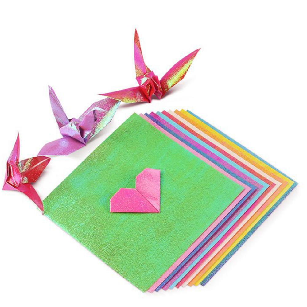Kleurrijke DIY Square Glitter Paper Origami Color Handmade Paper Kleuterschool Home Paper Art Suppli