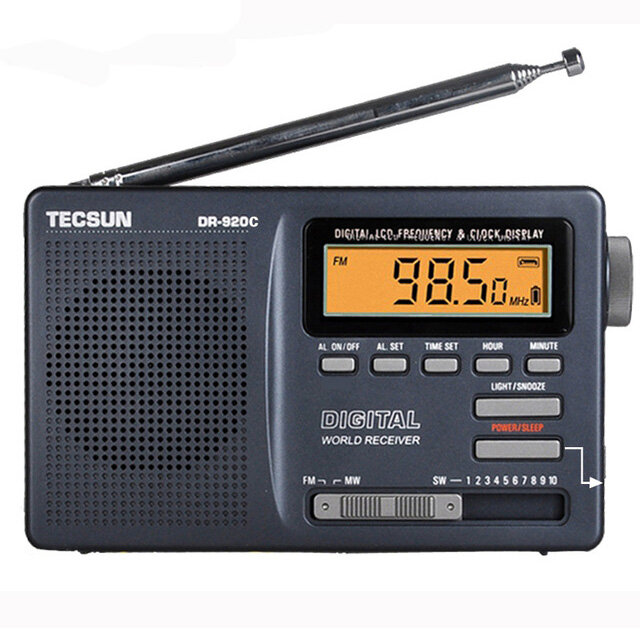 

Tecsun DR-920C FM MW SW 12 Стандарты Цифровой Часы Сигнализация Радио Приемник