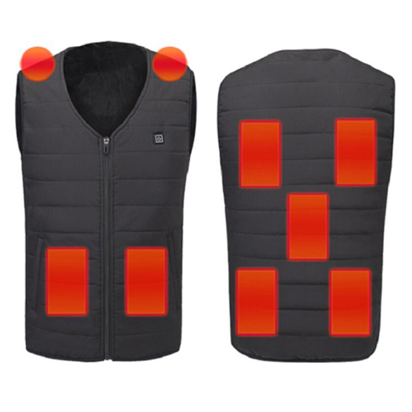 TENGOO унисекс куртка с электроподогревом жилет 9 зон нагрева моющееся зимнее пальто USB На открытом воздухе Велоспорт Кемпинг