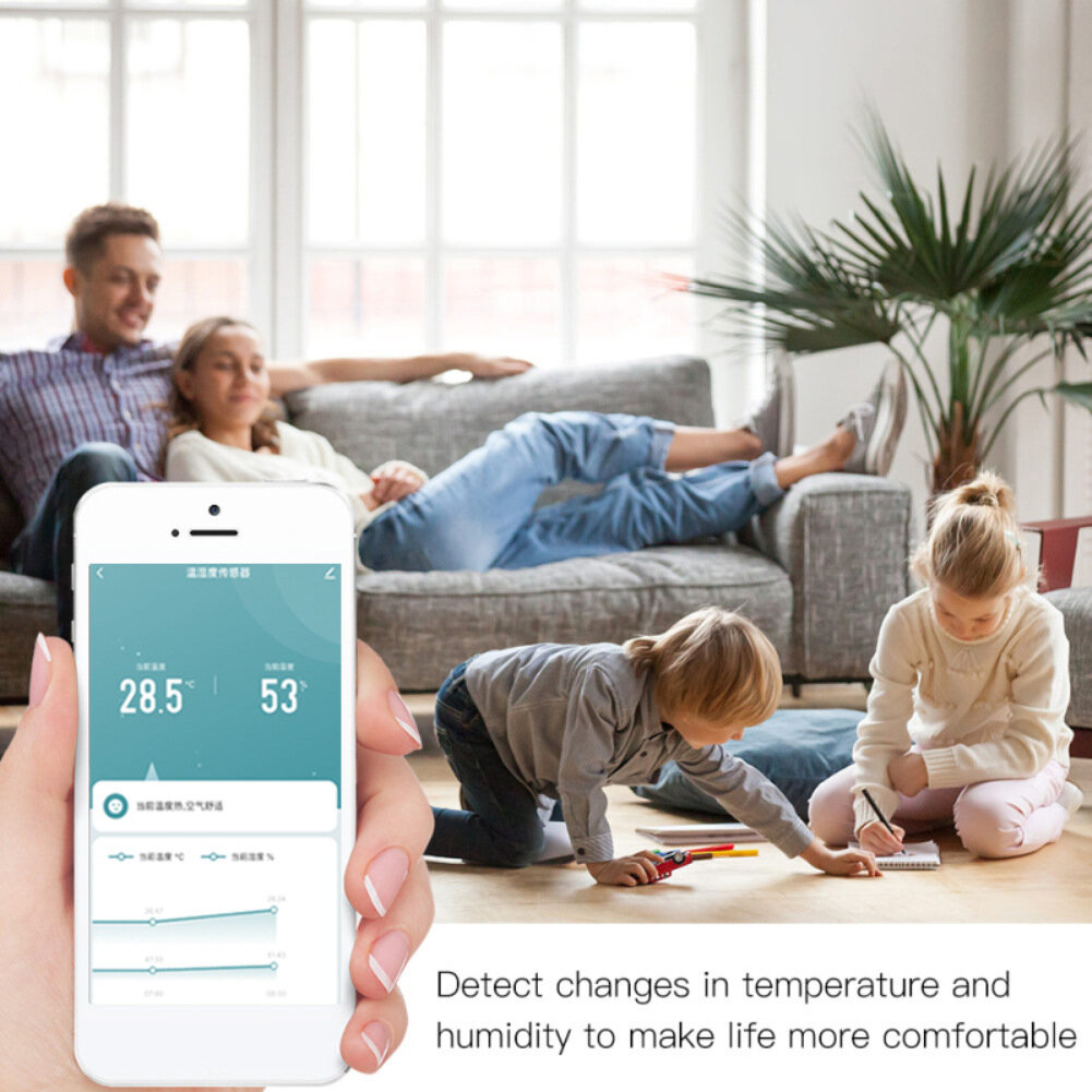 

AUBESS Tuya ZigBe/WiFi Temperature Humidity Sensor Home Connected Thermometer Compatible With Smart Life Alexa Google As
