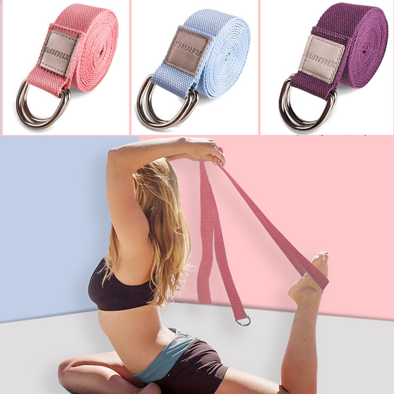 Yoga Stretch Strap D-Ring Inelastic Sport Fitness Arm Legs Waist Training Yoga Rope Exercise Tools