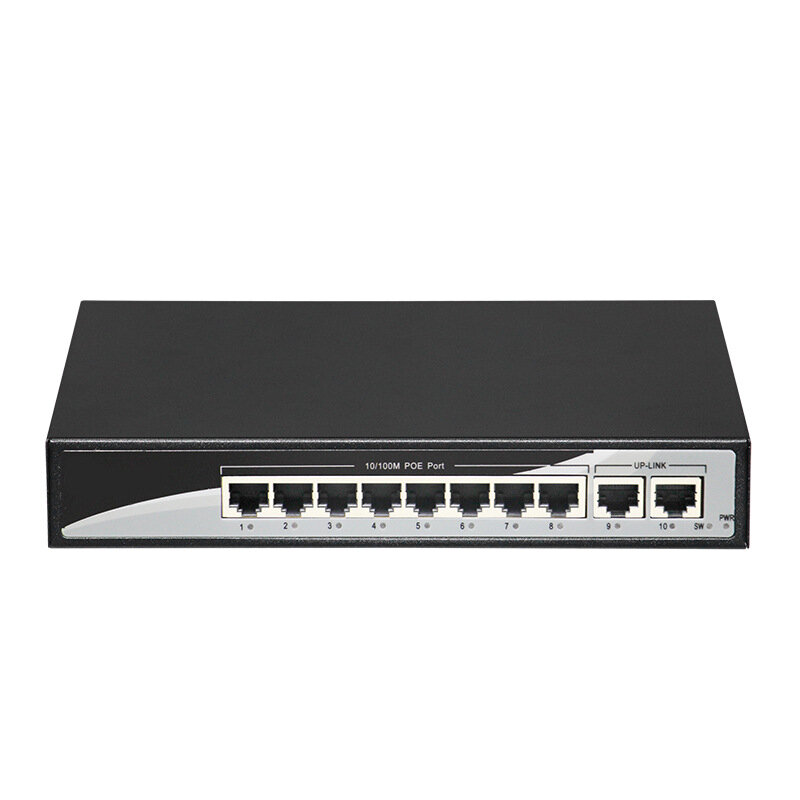 

HORACO 10 Ports 10/100M Ethernet PoE Switch Network Splitter 8 PoE Ports 2 Uplink Ports VLAN Network Hub for IP Camera