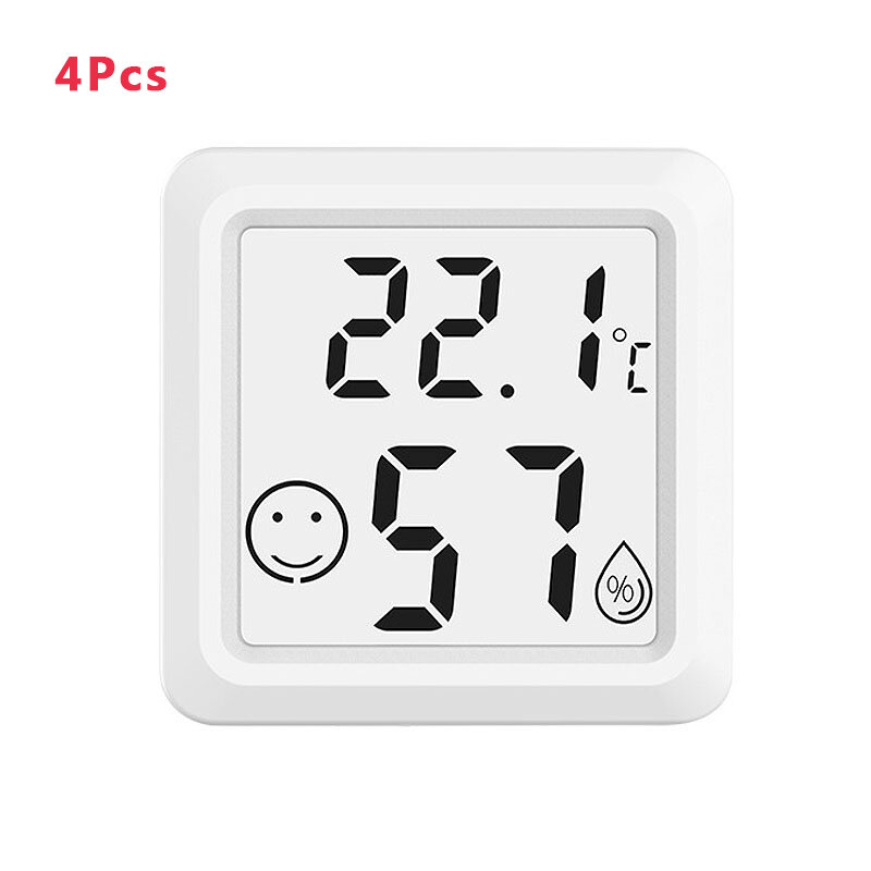 

4Pcs Mini Indoors Thermometer Hygrometer High-precision Electronic Temperature Humidity Meter Digital Display Wall-mount
