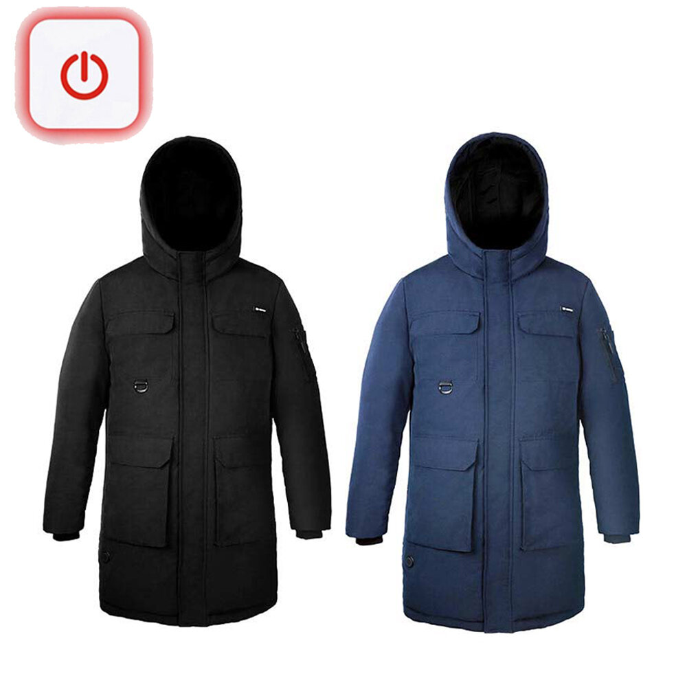 

90FUN 4-режимная куртка с электрообогревом USB-C с подогревом Толстовка с капюшоном Ветрозащитная моющаяся термобелье На