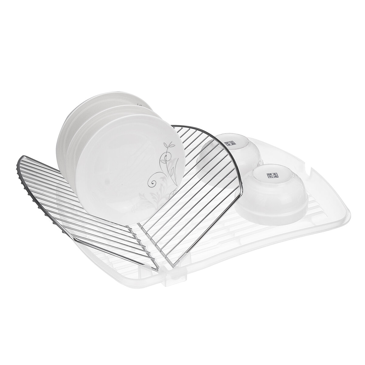 Dish Drain Rack Kitchen Bowls Cups Storage Shelves Foldable Tray Dish Organizer Kitchenware Holder
