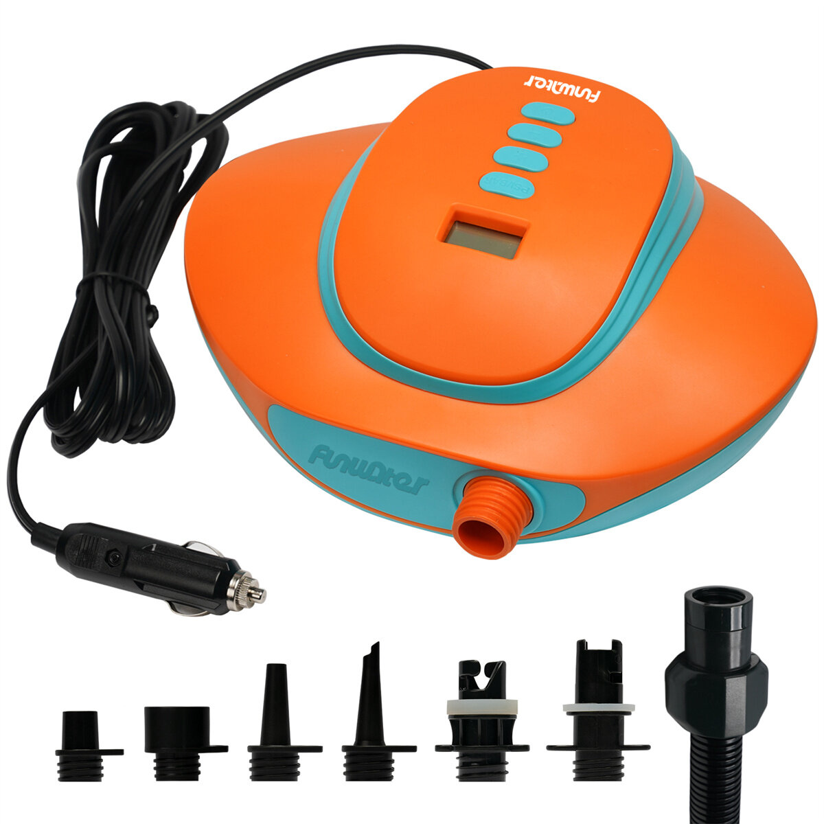 [EU Direct] FunWater SUPSurfBoard Portable Electric Air Pump, Lighter Type 16PSI 12V DC Car Connector, Paddle Board, Inf