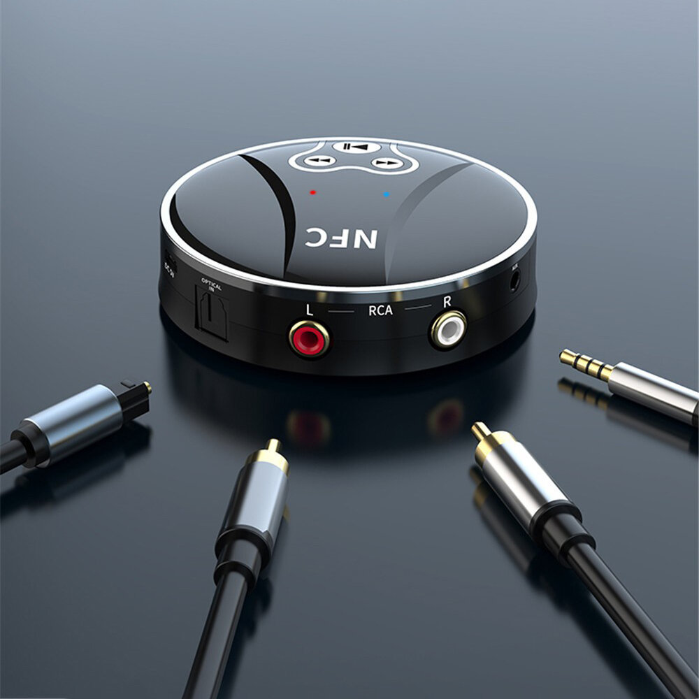 

Bakeey NFC-совместимый Bluetooth V5.0 Аудиопередатчик Приемник 3,5 мм Aux 2RCA Беспроводной аудиоадаптер для ТВ Динамик