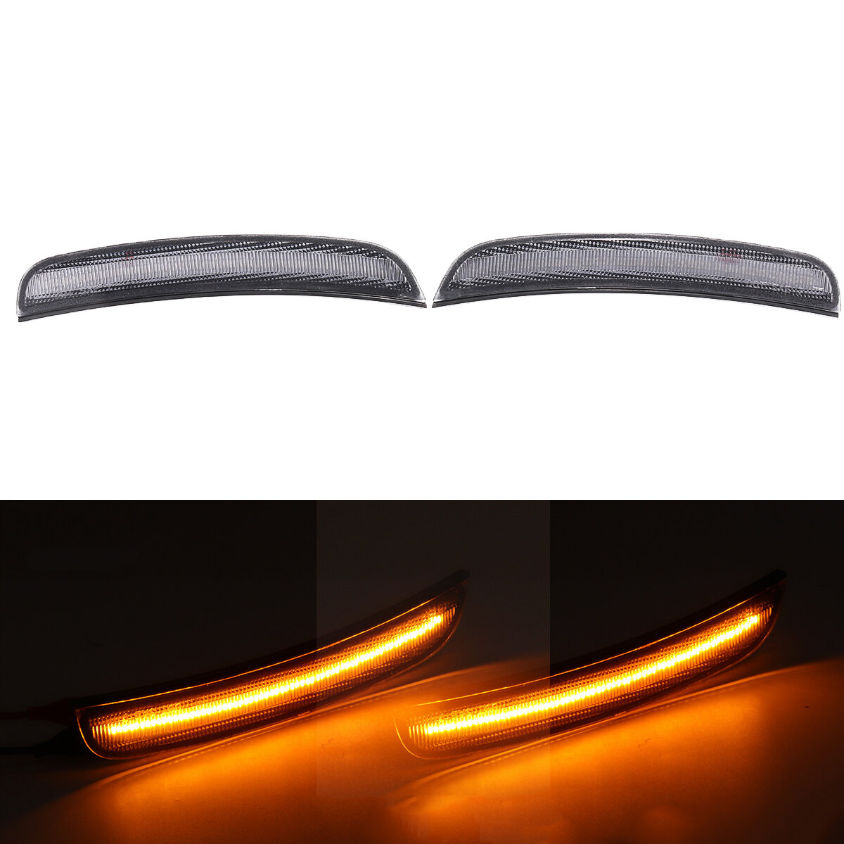 Front Bumper Smoked Amber Side Marker Signal Lights For Dodge Charger 2015-2019