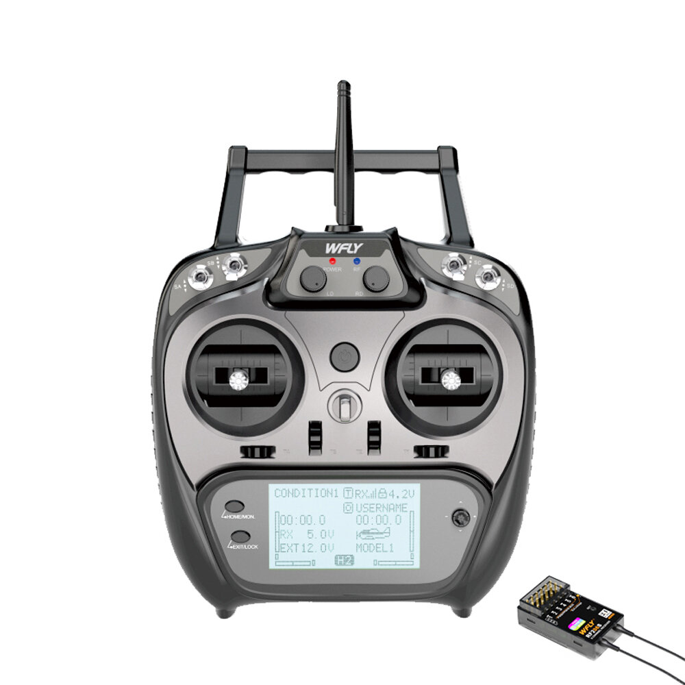 WFLY ET08 2.4GHz 8CH FHSS Radio Transmitter Support Two-way transmission Bulit-in Charging Chips Trainer Function with R