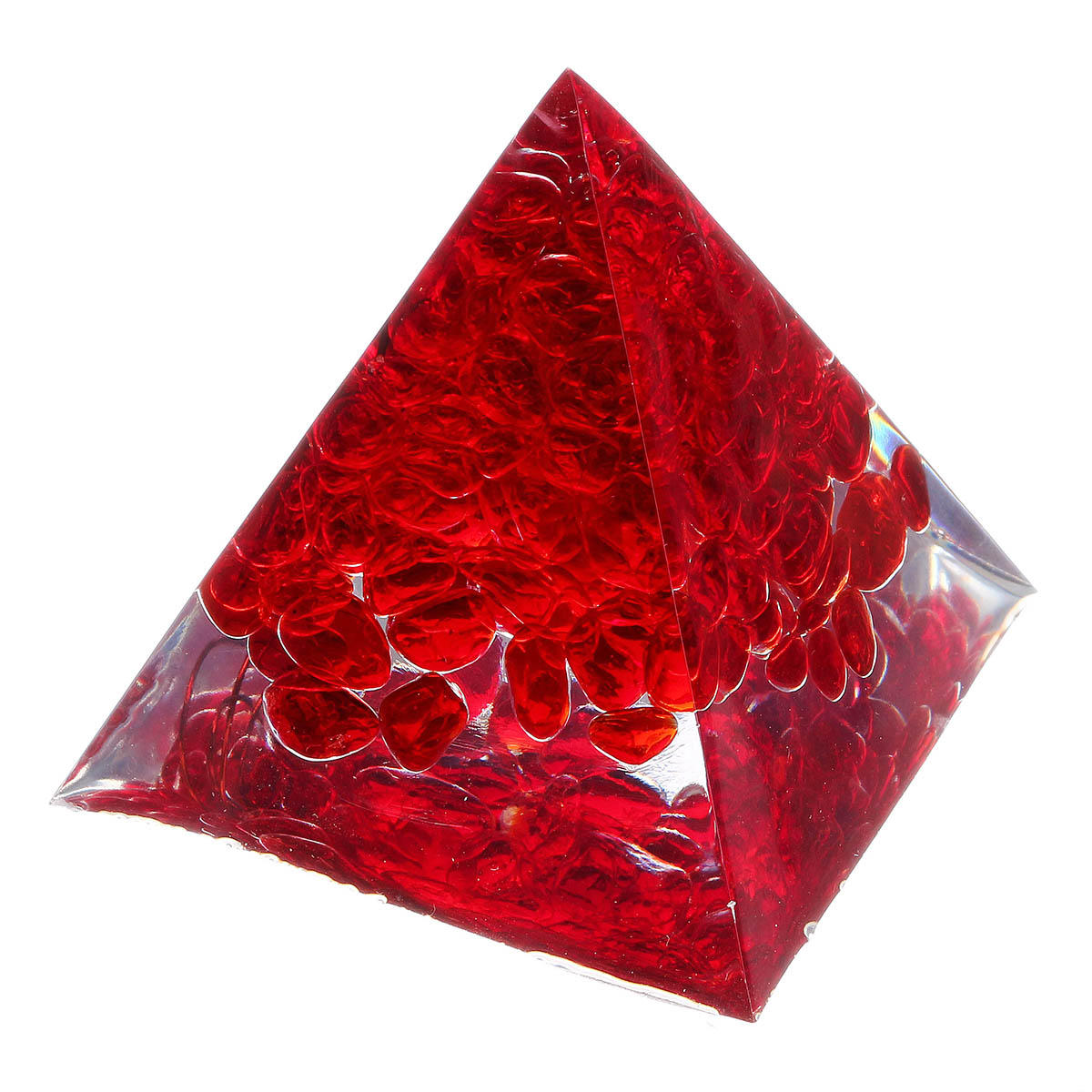 Orgone Pyramid Energy Generator Tower Healing Crystal Red Gemstone Home Decorations