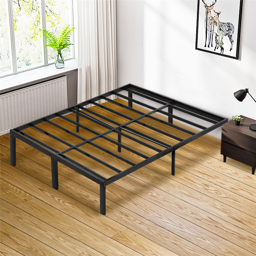 Twin Bed Frame, 14 Inch Platform Bed Frame No Box Spring Needed, Metal Twin Size Bed Frame with Storage , Heavy Duty Ste
