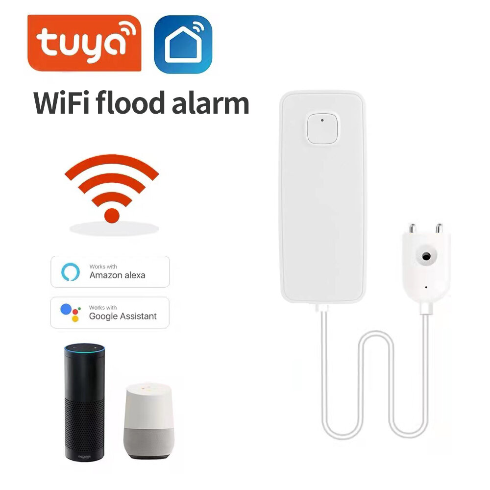 Guudgo Tuya Home Alarm Waterlekkage Alarm WIFI Waterlek Sensor Detector Flood Alert Overloop Alarmsy