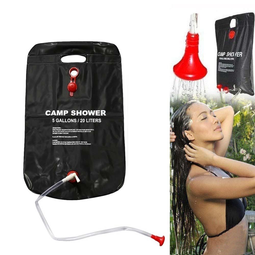 20L Outdoor Portable Camping Shower Bag Water Bladder Solar Heating Pipe Pouch Beach Travel