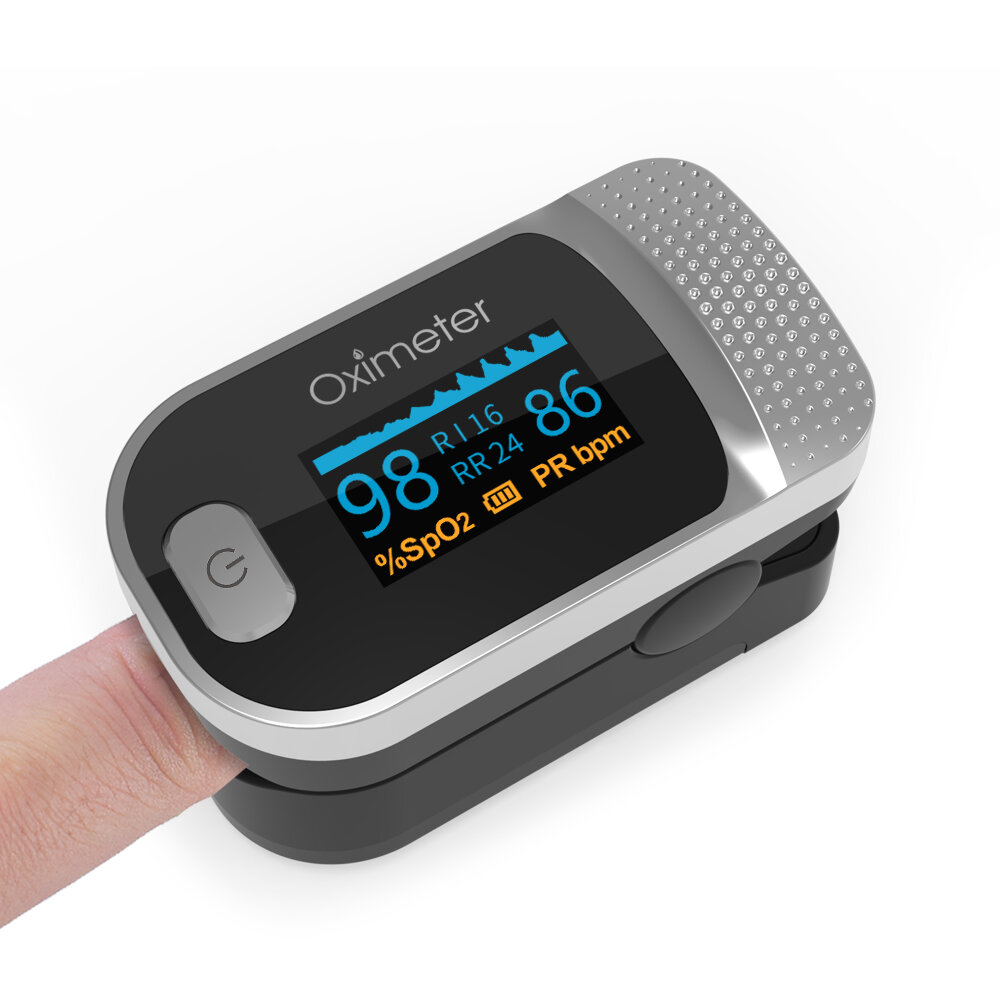 

Boxym Finger Pulse Oximeter Respiratory Rate SPO2 PI PR Blood Oxygen Saturation Monitoring for Blood Oxygen Monitor