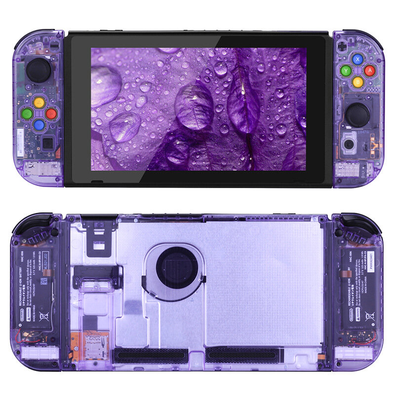 

Myriann DIY Protective Case Transparent Shell for Nintendo Switch Replacement Housing Shell Purple Case Set for NS Game