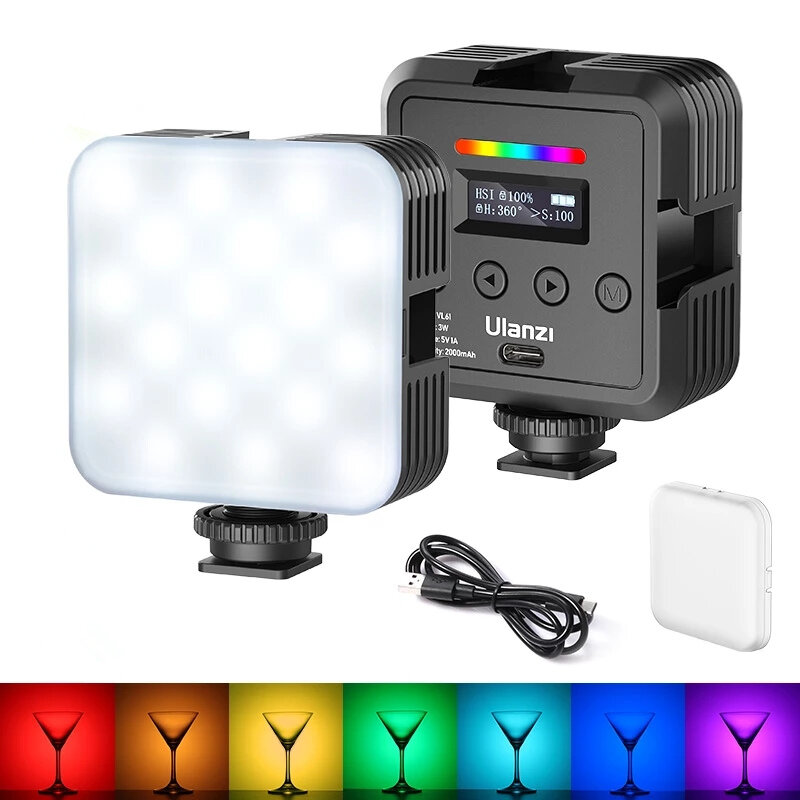 Ulanzi VL61 Mini RGB Video LED Lights Camera Light Lamp For Photography Vlog Fill Light Live 2000mAh