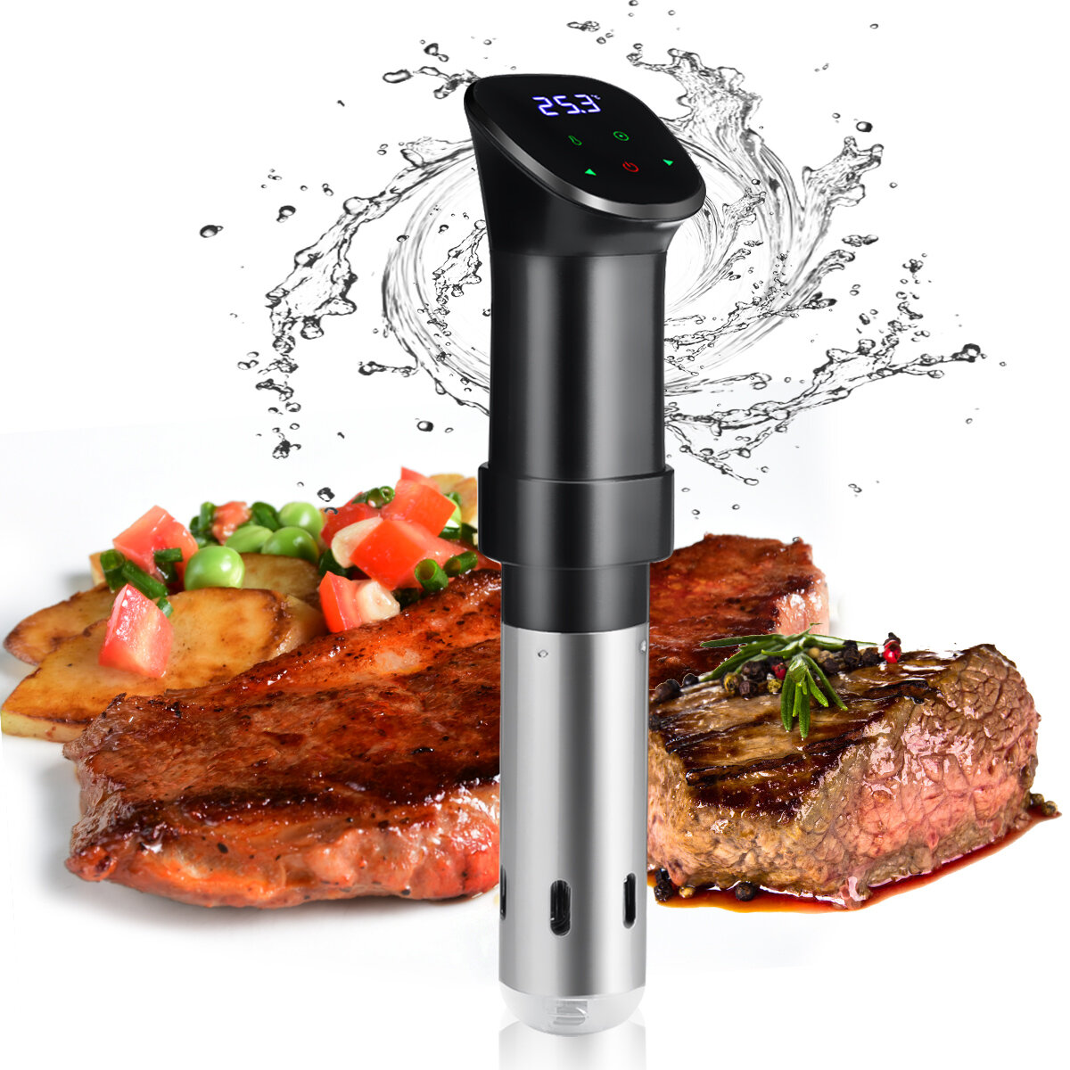 AUGIENB SC-003 1600W LCD Touch Sous Vide Cooker Waterproof Sous Vide Immersion Circulator Vacuum Hea
