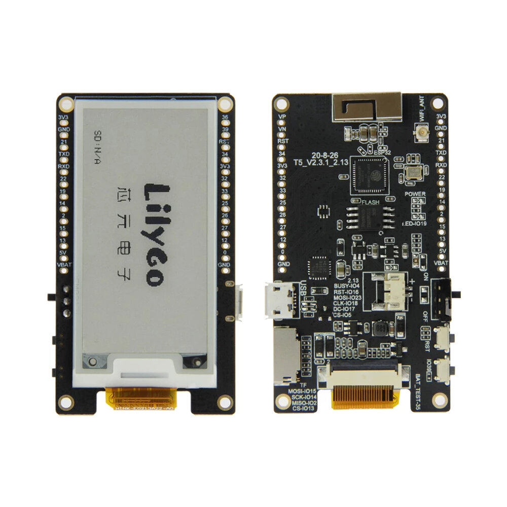 

LILYGO® TTGO T5 WiFi Wireless Module bluetooth Base ESP-32 ESP32 2.13 e-Paper Display Development Board
