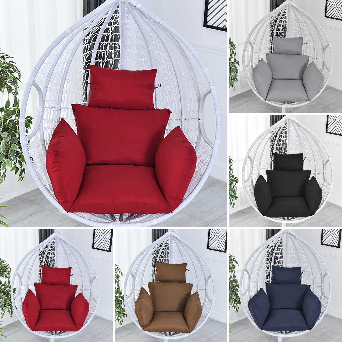Hammock Chair Cushion 6D Hollow Cotton Strong Elasticity Cushion Swing Seat Cushion Thick Hanging Ch