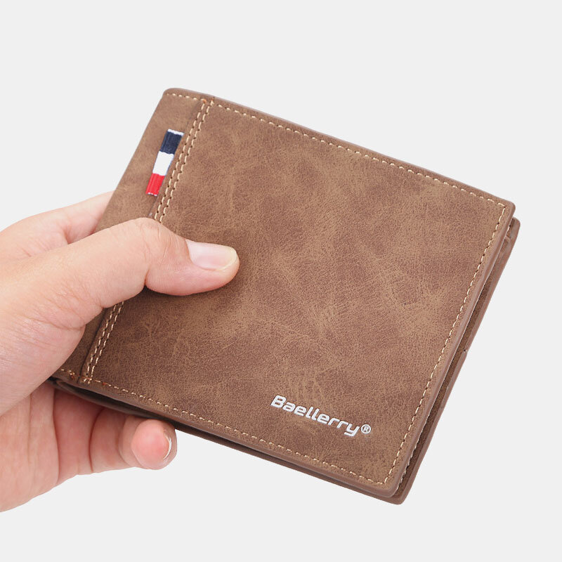 

Men PU Leather Multi-card Slot Casual Thin Money Clip Card Holder Wallet