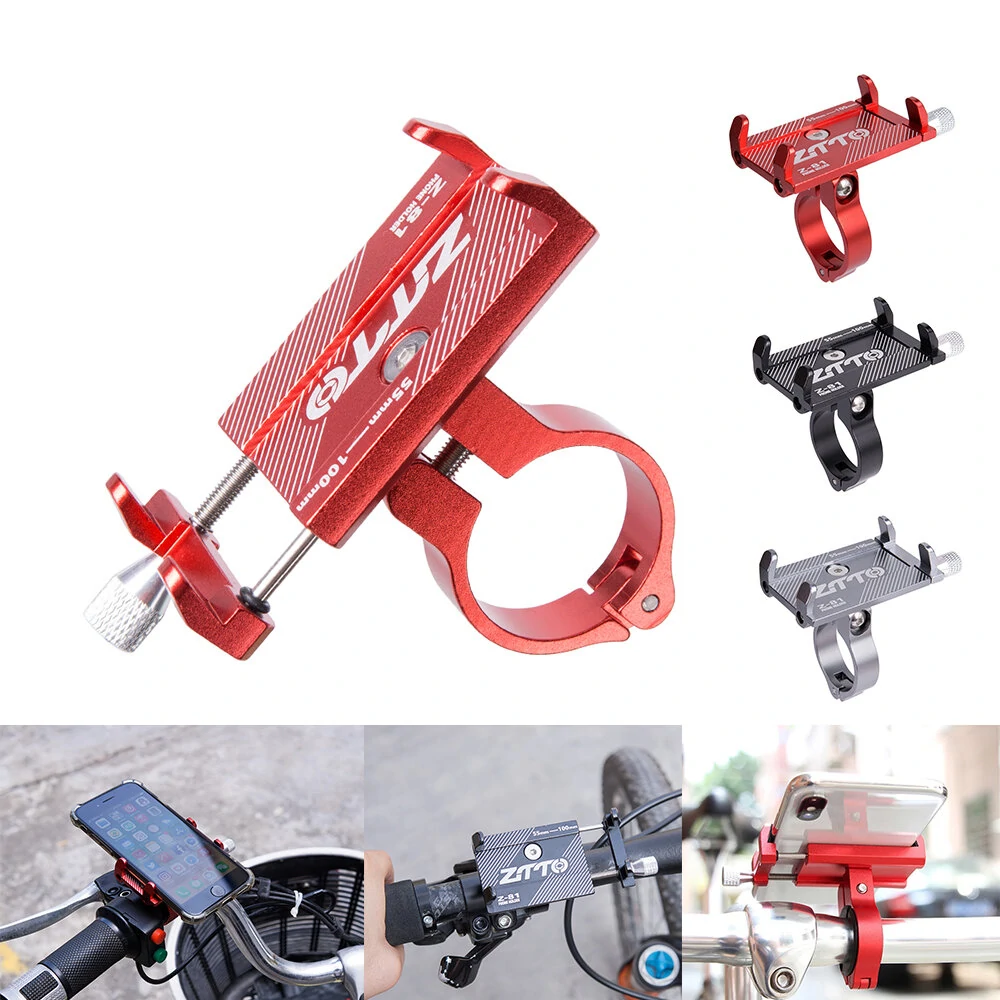 ZTTO Z-81 Universal Outdoor Vlog Recording Aluminum Alloy MTB Motorcycle Road Bike Bicycle Handlebar GPS Mobile Phone Holder Stand for Devices between 55-100mm Width