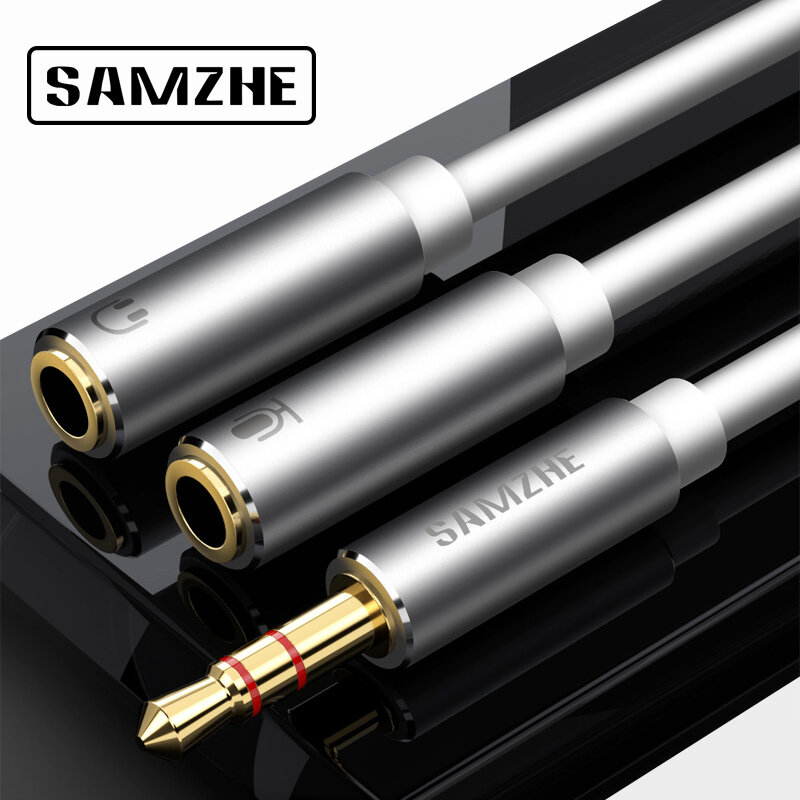 

SAMZHE Наушник разветвитель 3,5 мм разъем стерео аудио кабель адаптер штекер на 2 женский Y-разветвитель Наушник удлинит