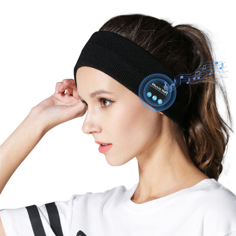 Faixa de cabeça esportiva ultra suave e respirável com conexão sem fio Bluetooth V5.0