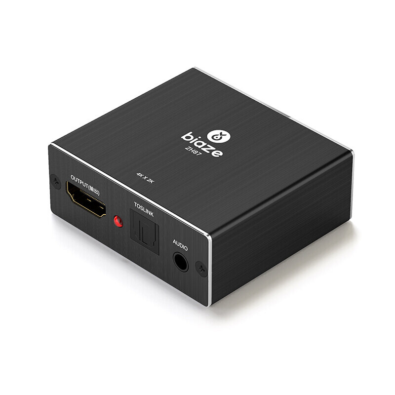

Biaze HD Audio Splitter 4K 3D 2160P Video Switcher 5.1 Fiber 3.5mm Interface Micro USB Power Supply for PS4 Xbox PC