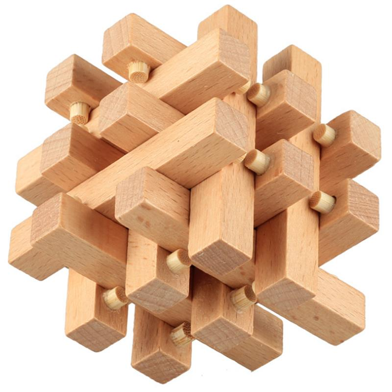 

Kong Ming Замок Игрушки Сборка 3D-головоломки Cube Дети Дети Challenge IQ Brain Wood Toy