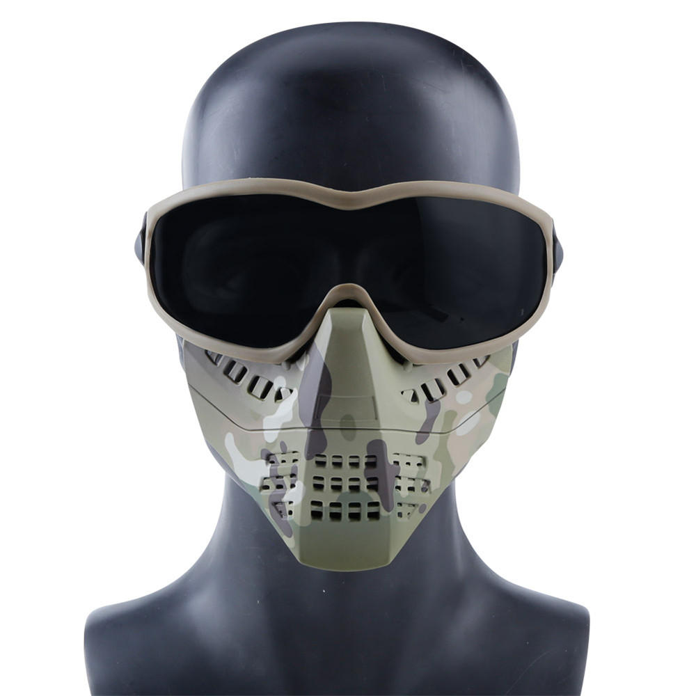 

Wosport Тактические очки + половина лица Маска Съемный На открытом воздухе CS Военный Защитный Маска