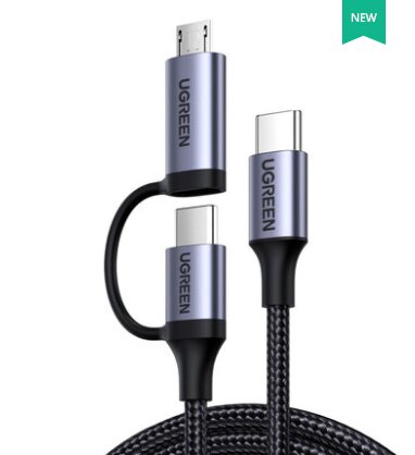 

UGREEN 3A Type-C to USB-C/Micro USB Data Cable Fast Charging For OnePlus 8Pro 8T Huawei P30 P40 Mate 40 Pro