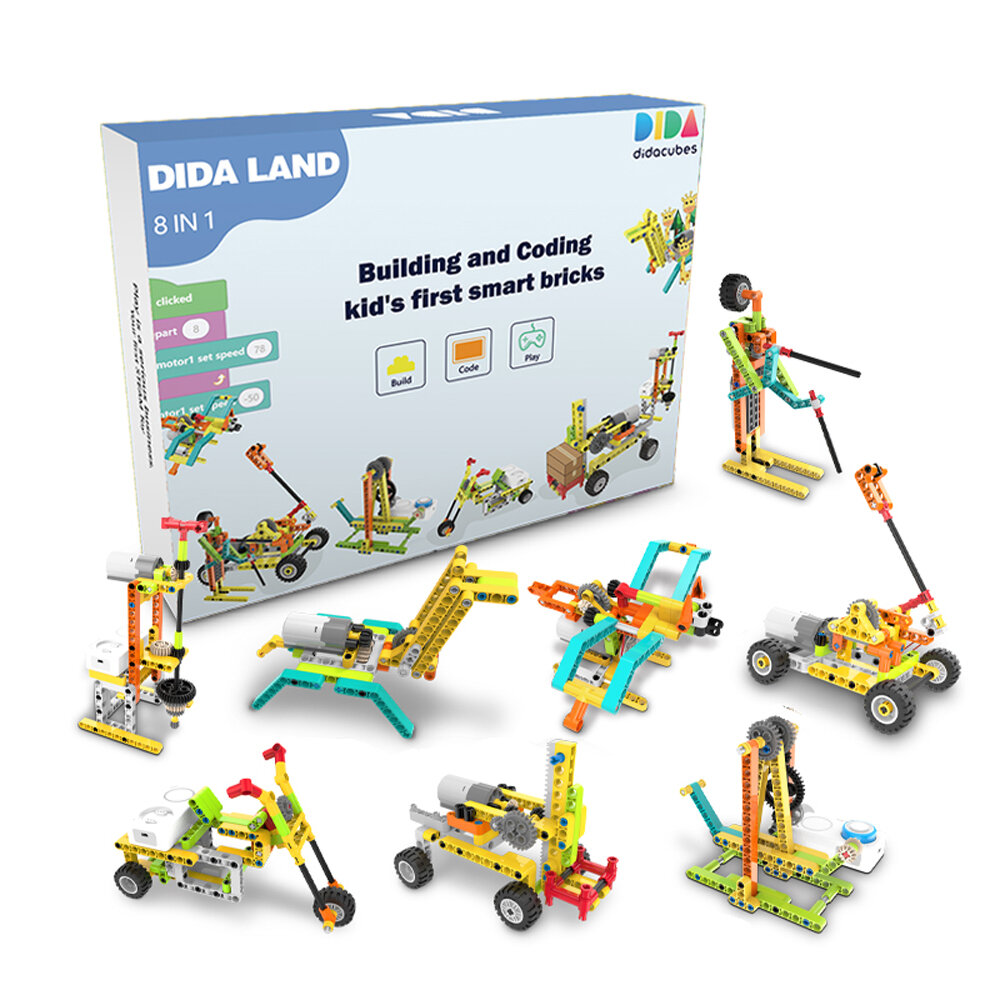 DIDA Didacubes 8 IN 1 Bouwen en coderen Kids eerste DIY Smart Blocks-speelgoed voor vroeg onderwijs