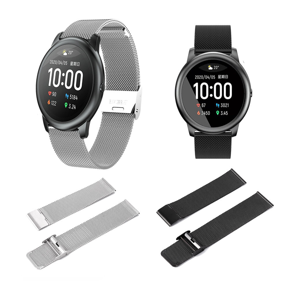 Bakeey 22 mm mesh horlogeband horlogeband voor Haylou Solar / Huawei horloge GT / Xiaomi horloge kle