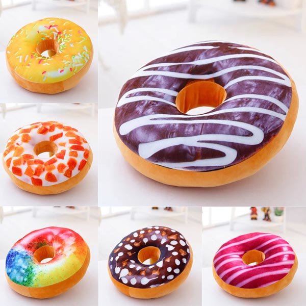 Honana WX-333 40cm Kleurrijke Pluche Creatieve 3D Squishy Donut Sierkussen Sofa Autokussen Valentijn