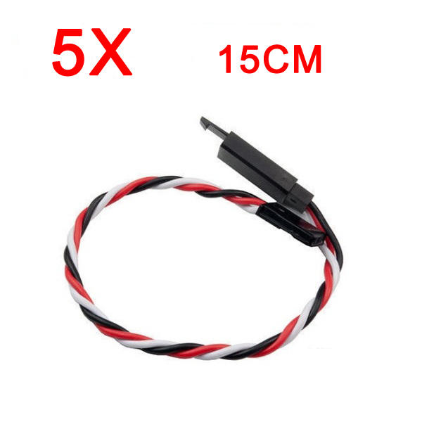 5X Amass 60 Core 15cm Anti-Off Servo Extension Wire Cable voor Futaba