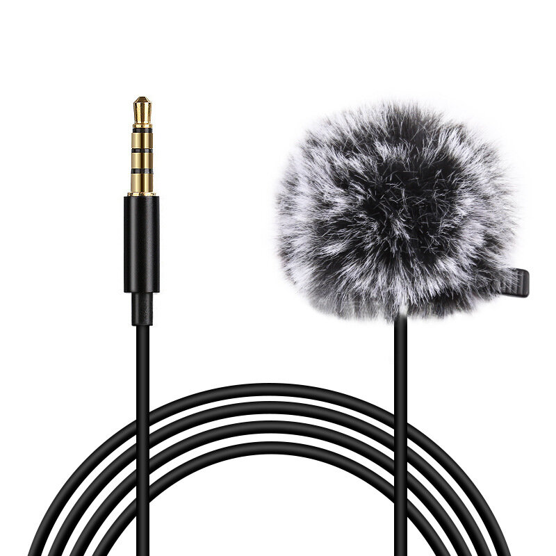 

PULUZ PU3046 Lavalier Micrphone Portable 6M 3.5mm Jack Microphone Clip-on Wired Condenser Light Lapel Microphone for Rec