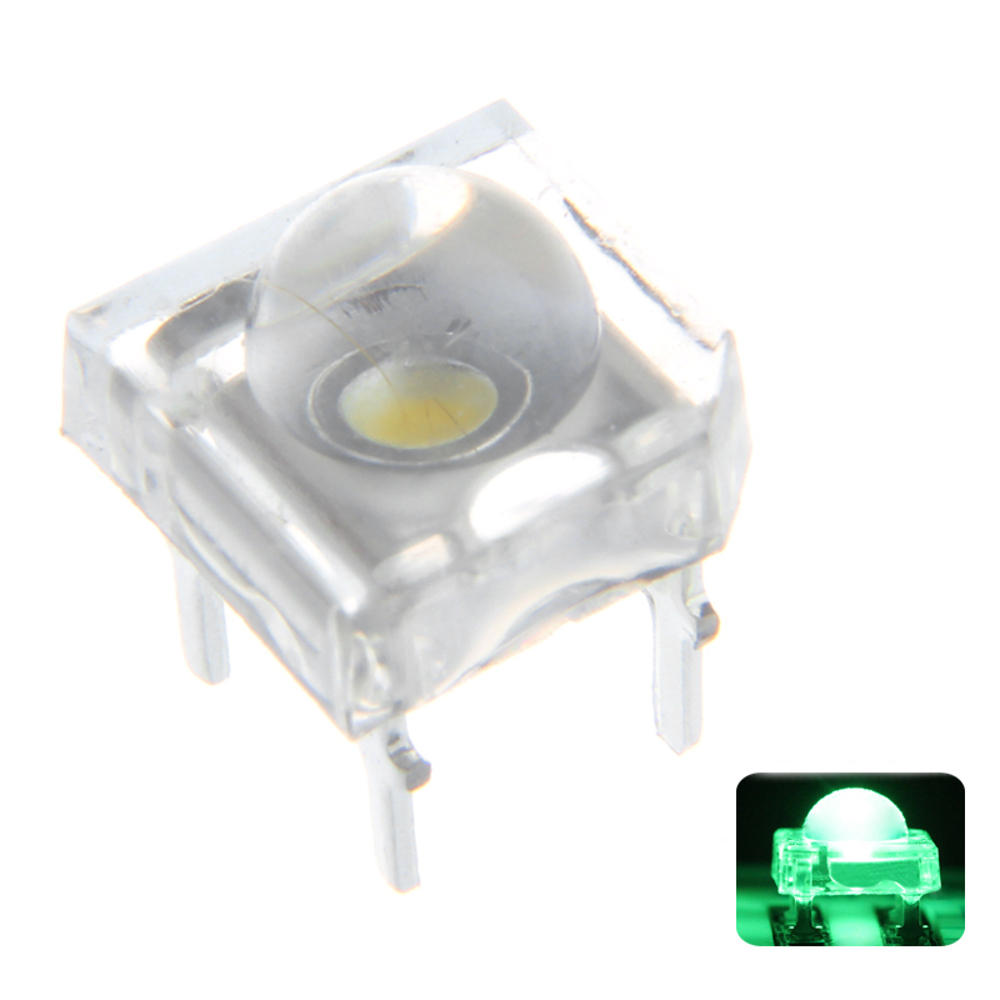 100PCS 5MM 4Pin Green LED Transparent Round Top Lens Water Clear Bulb Emitting Diode Lamp DC3V