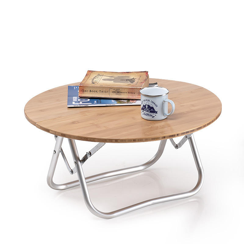 Skladací stôl z bambusu Naturehike, okrúhly stôl, ultralahký, piknikový, stôl na kemping, cestovanie, maximálna nosnosť 30 kg.