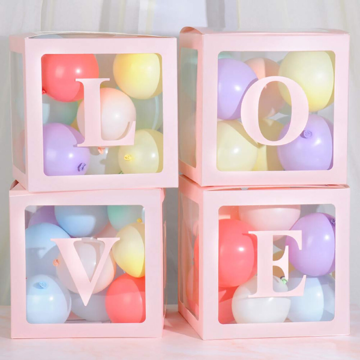 4 stks diy transparante ballon doos voor jongen meisje baby shower bruiloft verjaardag decoraties