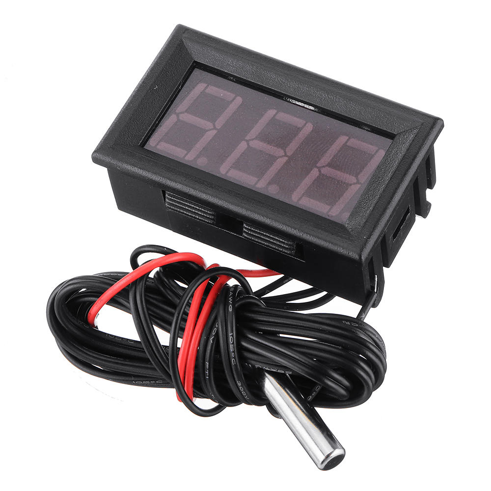 

10шт 12V Красный LED Дисплей Цифровой измеритель температуры -50 ° C до + 110 ° C Термометр Датчик