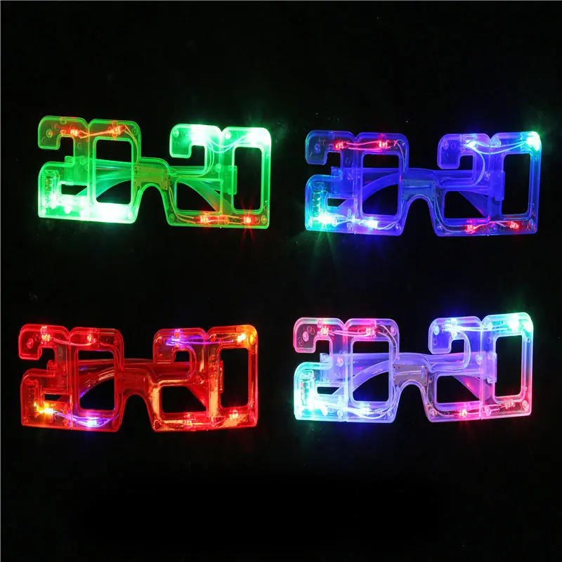 Led glasses flashing light glasses new year 2020 shape light up christmas holiday party decorations props