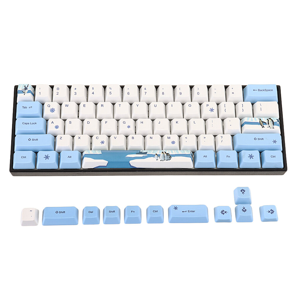 MechZone 72 Keys Penguin Keycap Set OEM Profile PBT Sublimation Keycaps for Mechanical Keyboard