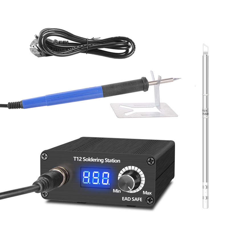 

T12 LED Soldering Station 8S Quick Heating Electronic Welding Iron 200-450℃ 100-240V with 9501 Handle