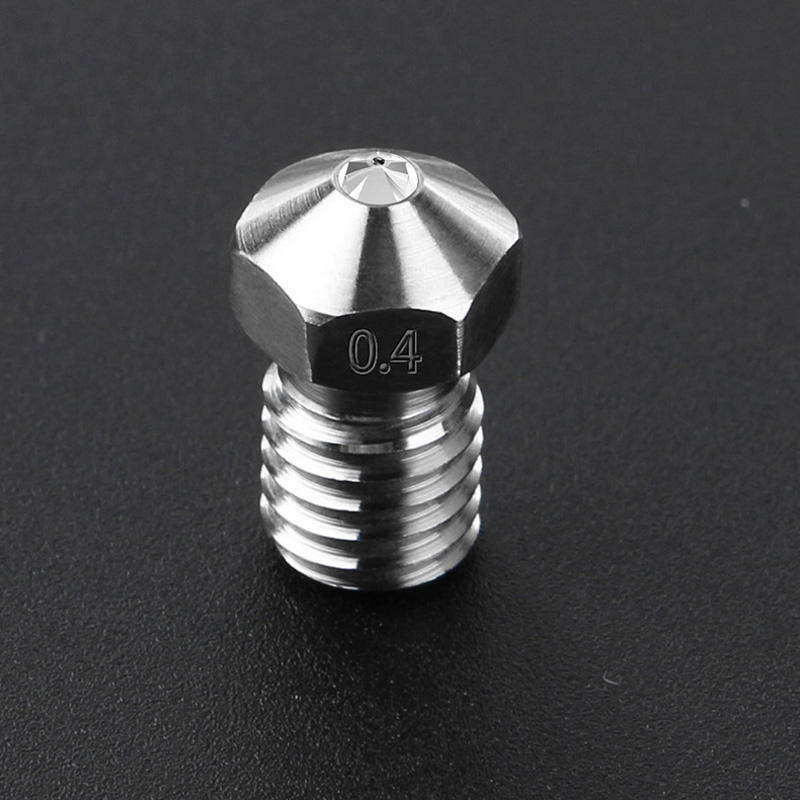 0.4mm Titanium Alloy High Temperature V6 Gem Nozzle Compatible PETG/ABS/PEI/Nylonfor Prusa I3 3D Printer