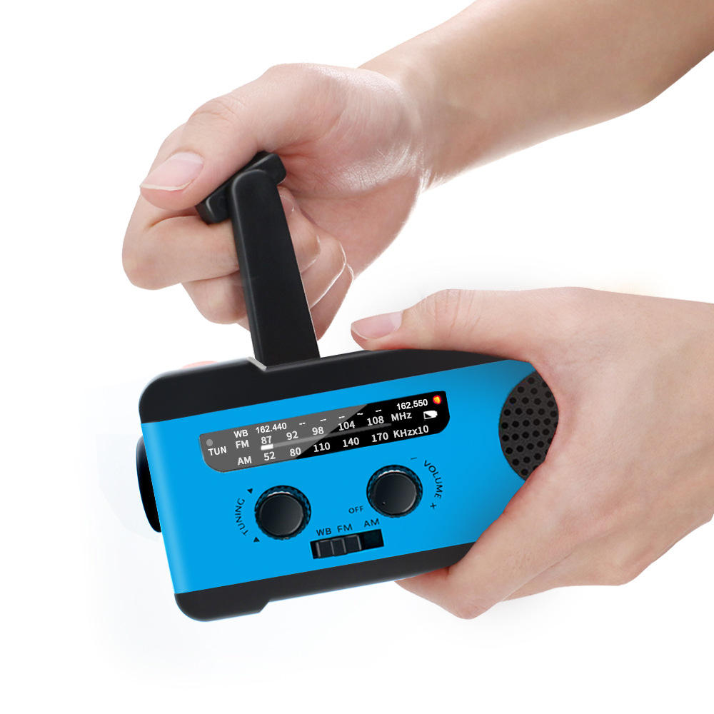 Ipree® kézi hajtókar-generátor rádió SOS világítás napenergia felcsavarható rádió USB vészhelyzeti telefon töltő