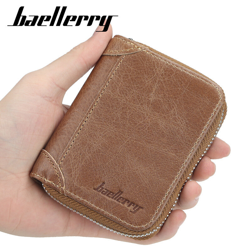 Image of Baellerry Men Kunstleder Multi-Card Zipper Wallet Fhrerschein-Kartentasche