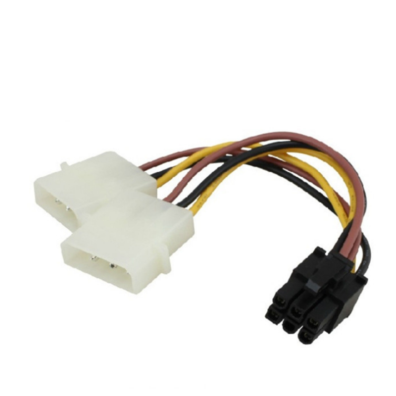 PC Power Supply Dual 4Pin to 6Pin PCI-E Graphics Card SATA Power Cable Splitter Cable Power Supply C