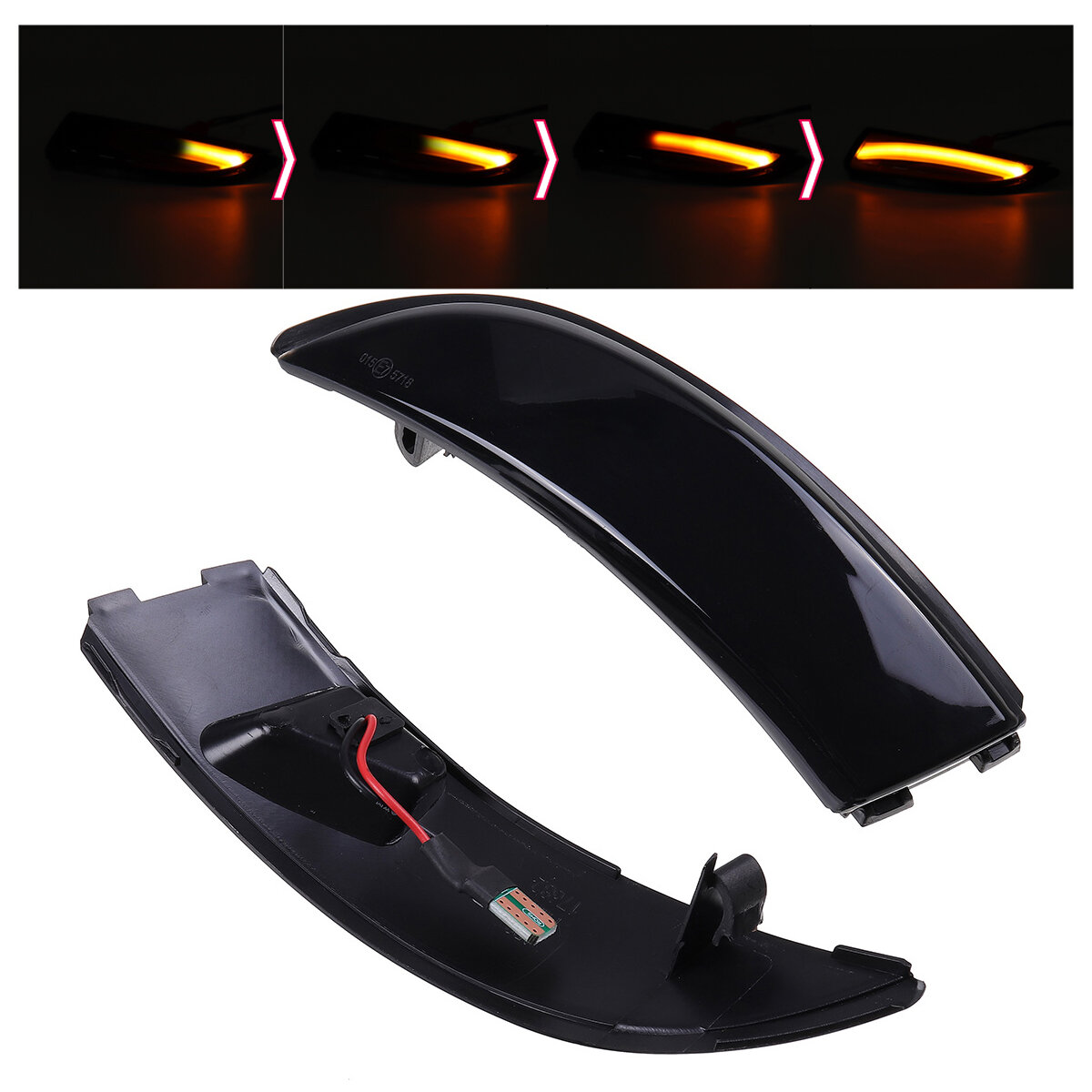 LED dynamische zijdeur Buitenspiegel Indicatielampjes Draai Lampen Gerookt Zwart voor Ford Fiesta B-