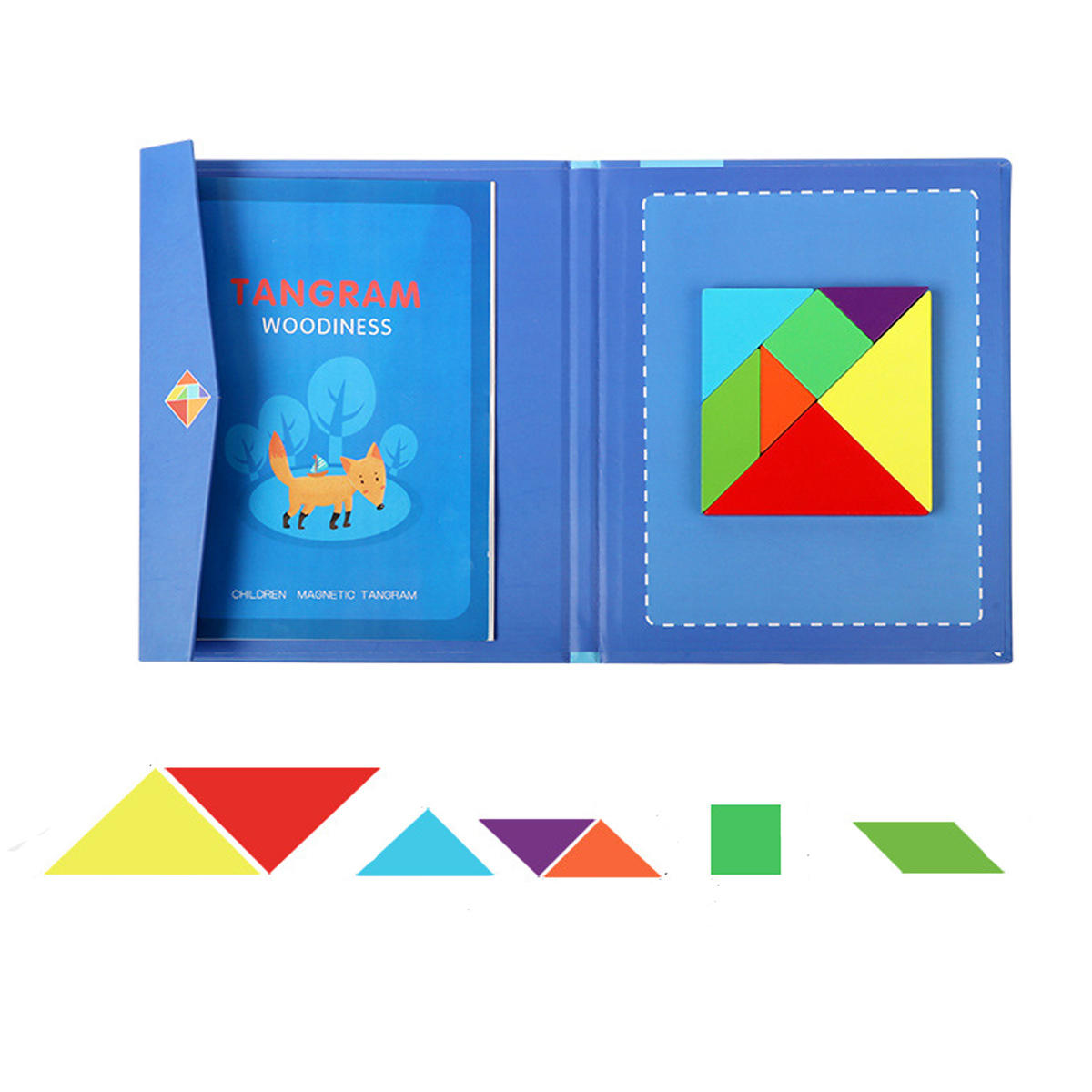 Kinderen Kind Magnetische Tangram Puzzel Speelgoed Creatieve vorm DIY Houten puzzels Montessori