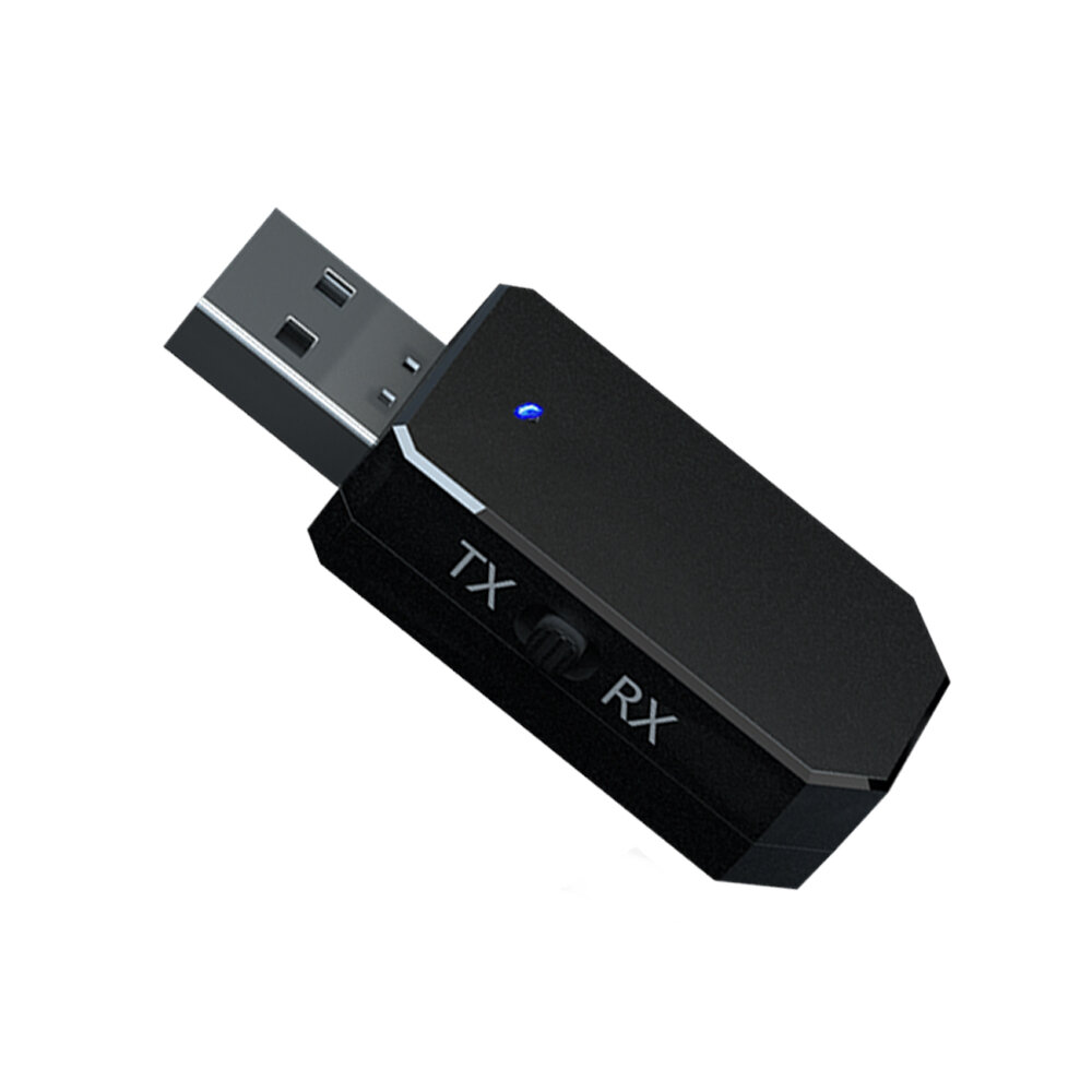 

KN331 bluetooth 5.0 Audio Receiver Transmitter 2-in-1 USB 3.5mm AUX Jack Stereo Adapter for TV Headphone PC Car CD Playe